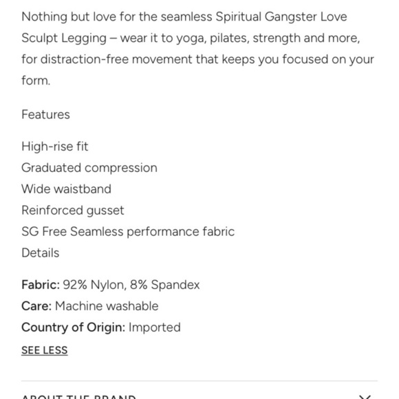 SPIRITUAL GANGSTER LOVE LEGGINGS IN DARK GREEN W/SPELLOUT IN REFLECTIVE VINYL - Picture 2 of 12